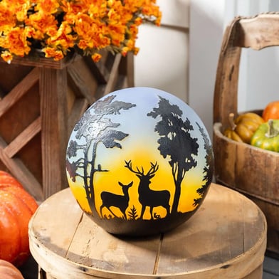 Woodland Deers Resin LED Globe