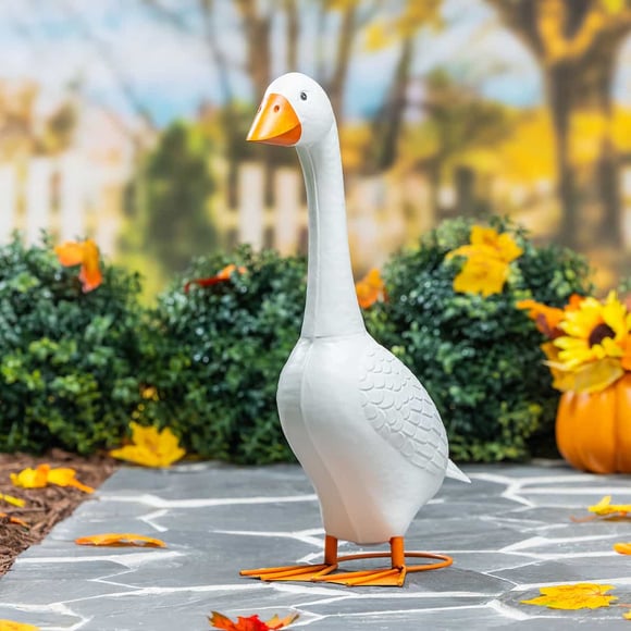 Giddy the Metal Porch Goose