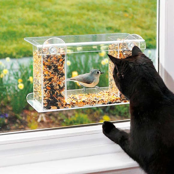 One-Way Mirror Window Mount Bird Feeder