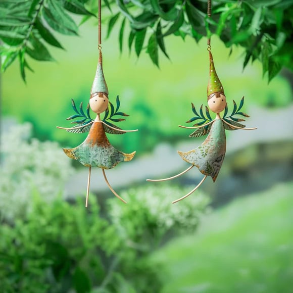 Metal Fairies Hanging Décor, Set of 2