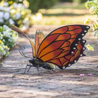 Metal Monarch Butterfly Outdoor Sculpture