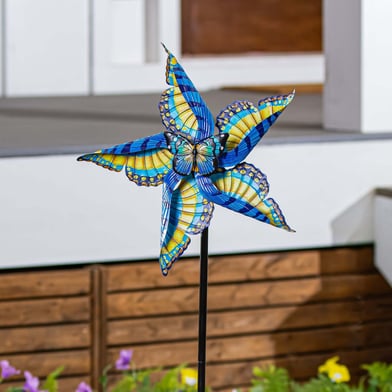 Swallowtail Butterfly Metal Wind Spinner 48"H