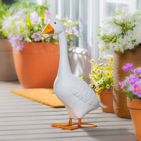 Giddy The Goose Metal Porch Statue, 21" H